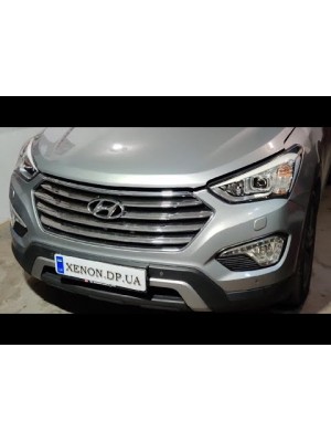 Hyundai SantaFe заміна лінз з адаптивом на світлодіодні